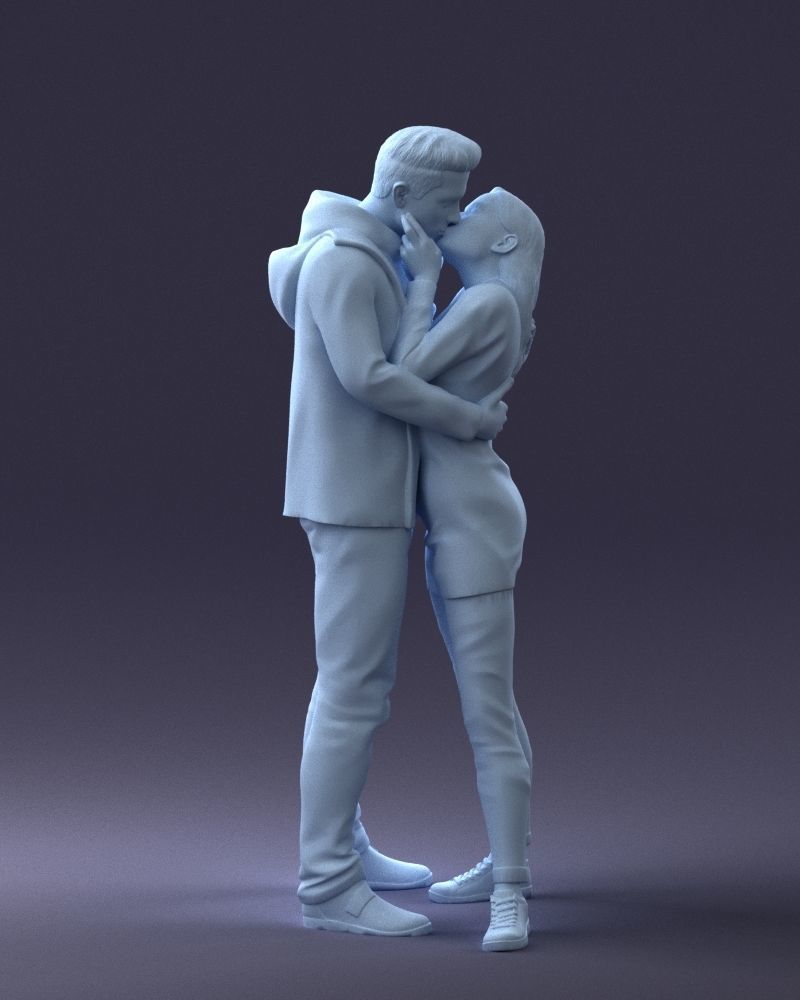 000286 Romantic Couple Kissing 0903 3dp 3D print model_20