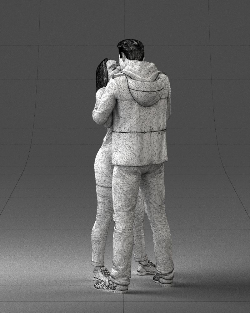 000286 Romantic Couple Kissing 0903 3dp 3D print model_30