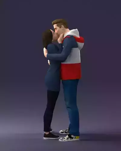 Kissing couple 0903 3D Print Ready 3D print model