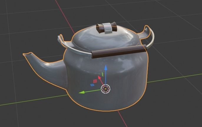 kettle tea pot with flowers Free 3D model_13