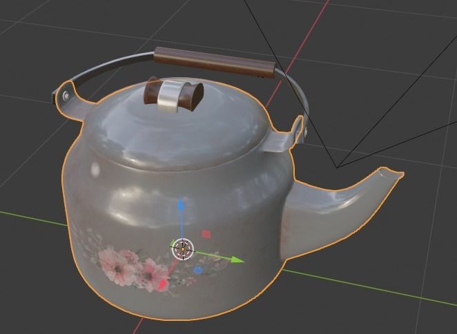 kettle tea pot with flowers Free 3D model_12