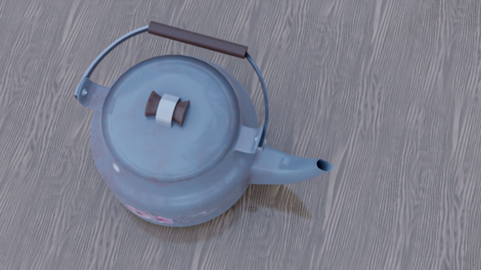 kettle tea pot with flowers Free 3D model_2