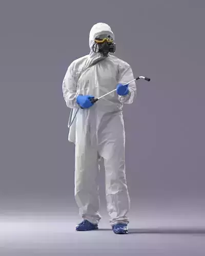 000342 Disinfector in Protective Suit 0329 3D model 000342 Disinfector in Protective Suit 0329 3D model