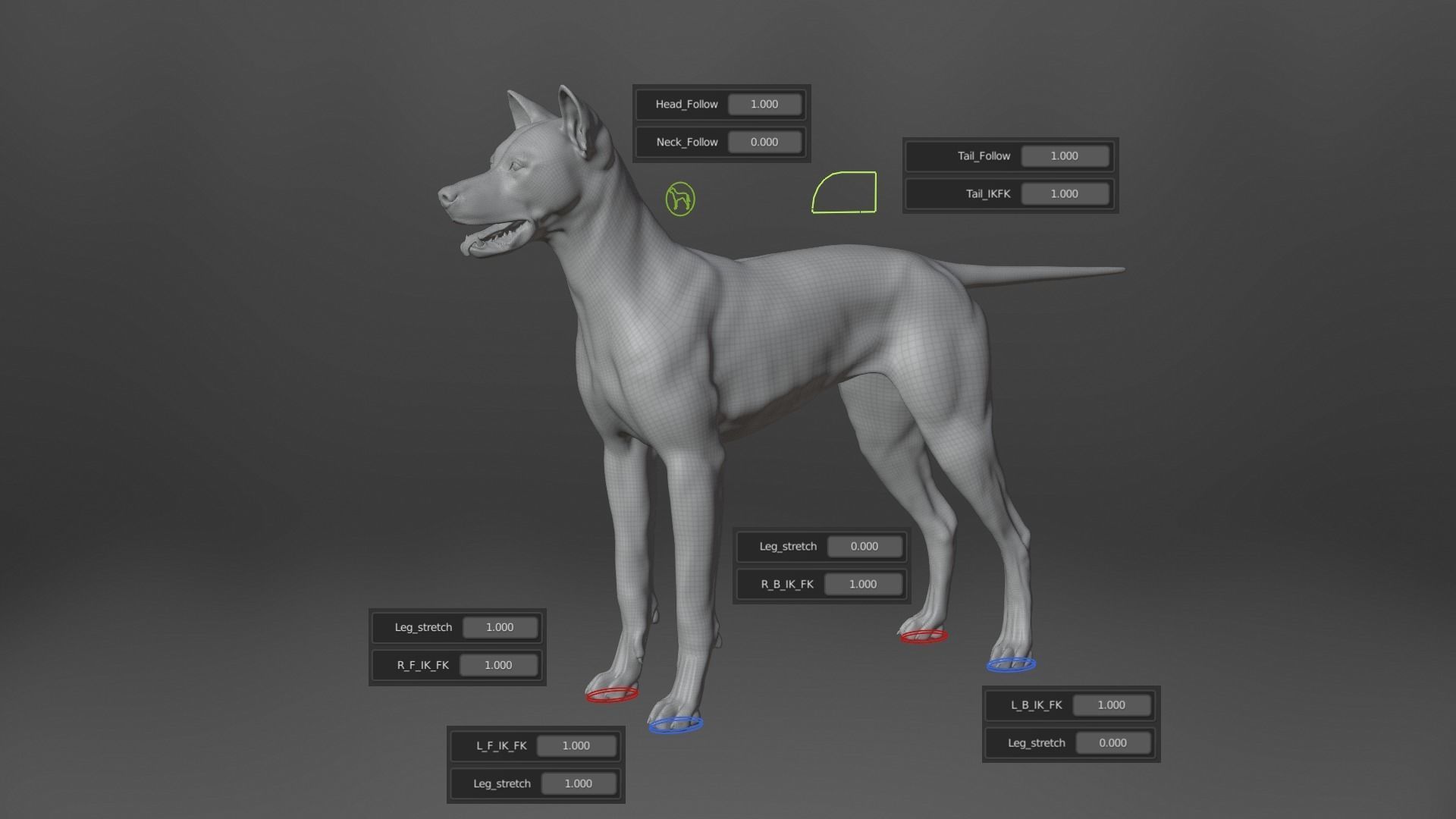 Akita Dog Animated VFX Grace 3D model_30