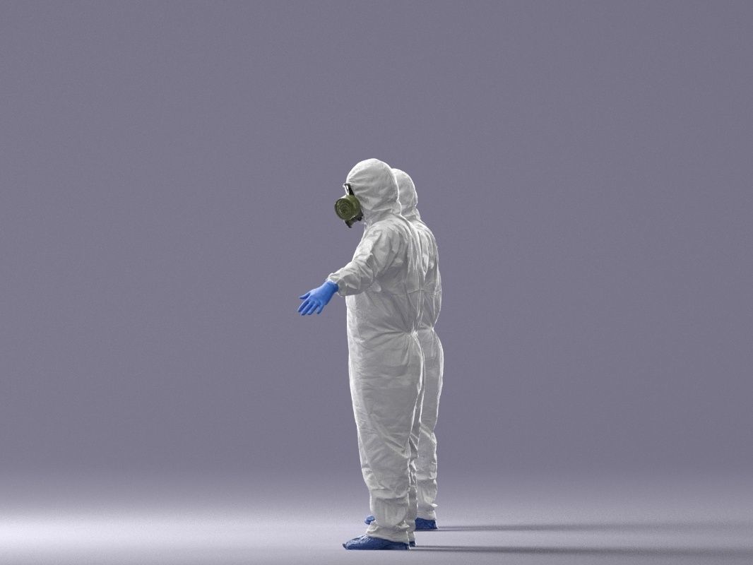 000343 Disinfector in Protective Suit T pose 0329 Low-poly 3D model_12