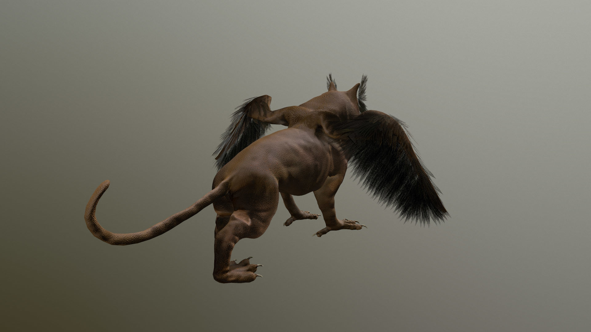 Anicent Griffin Low-poly 3D model_16