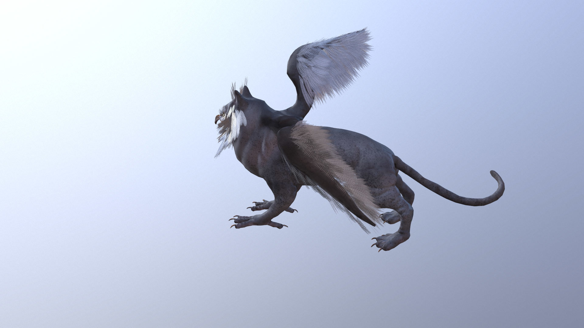 Anicent Griffin Low-poly 3D model_12