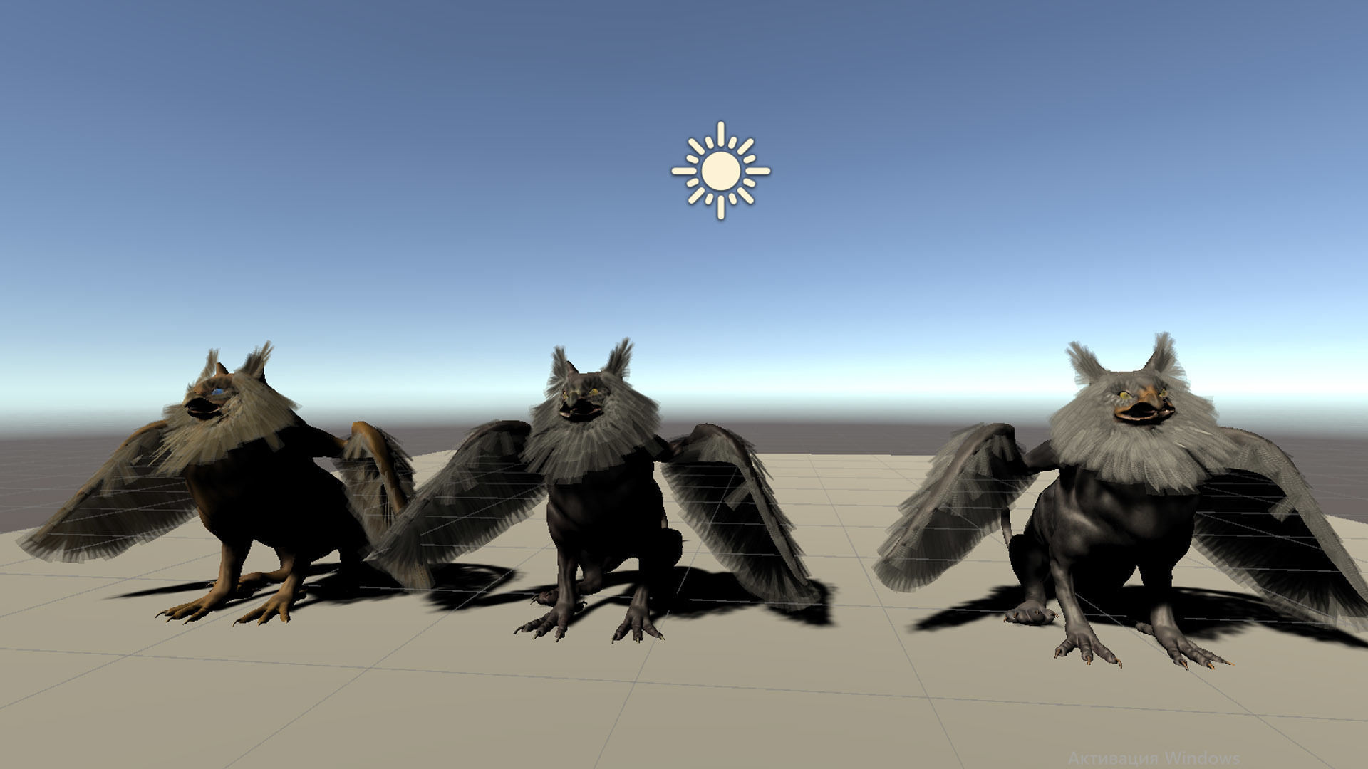 Anicent Griffin Low-poly 3D model_4