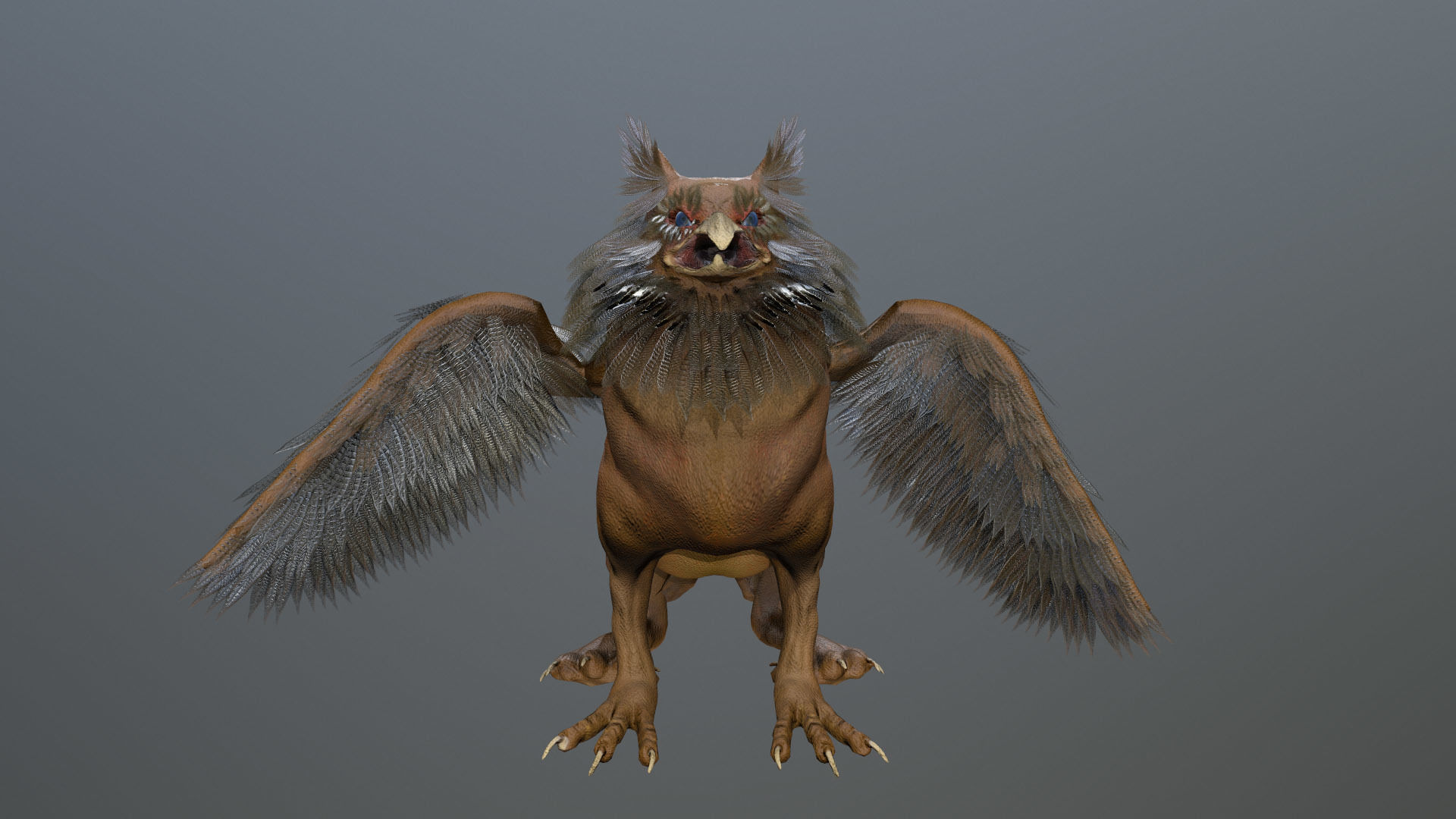 Anicent Griffin Low-poly 3D model_2