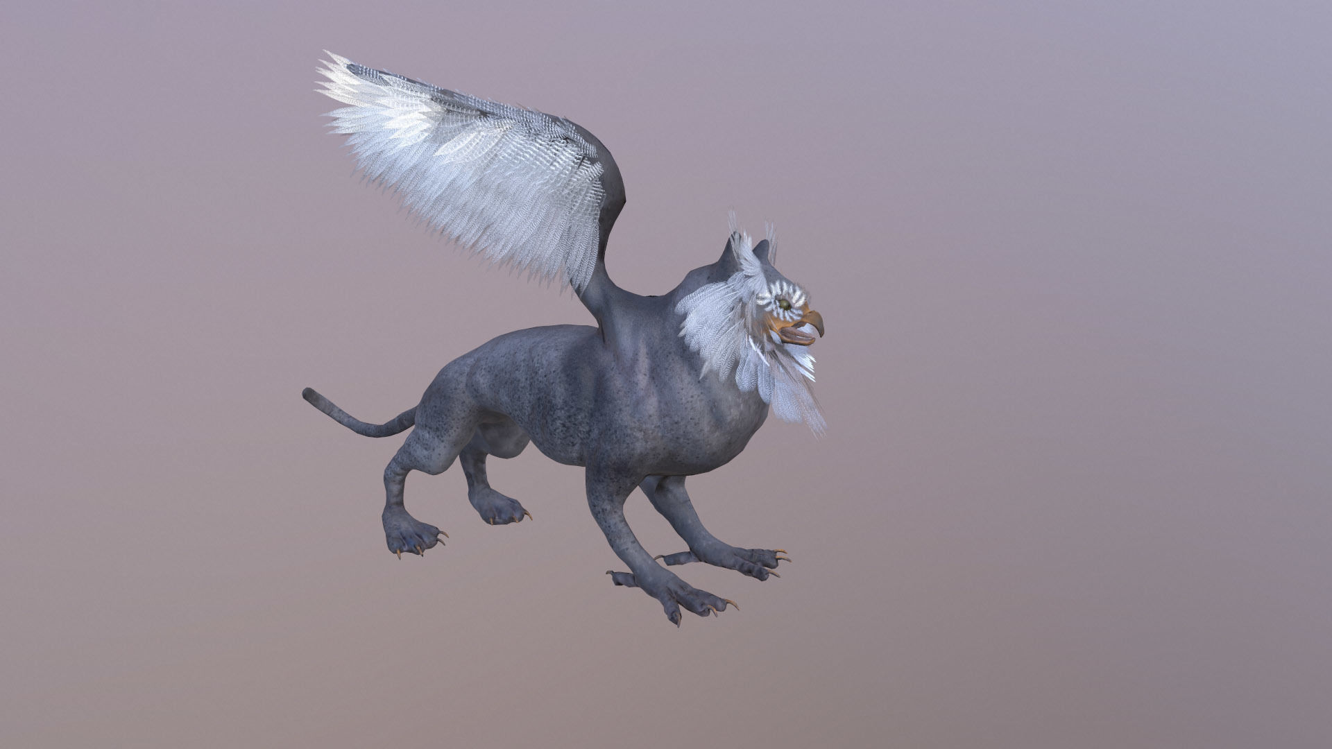 Anicent Griffin Low-poly 3D model_17