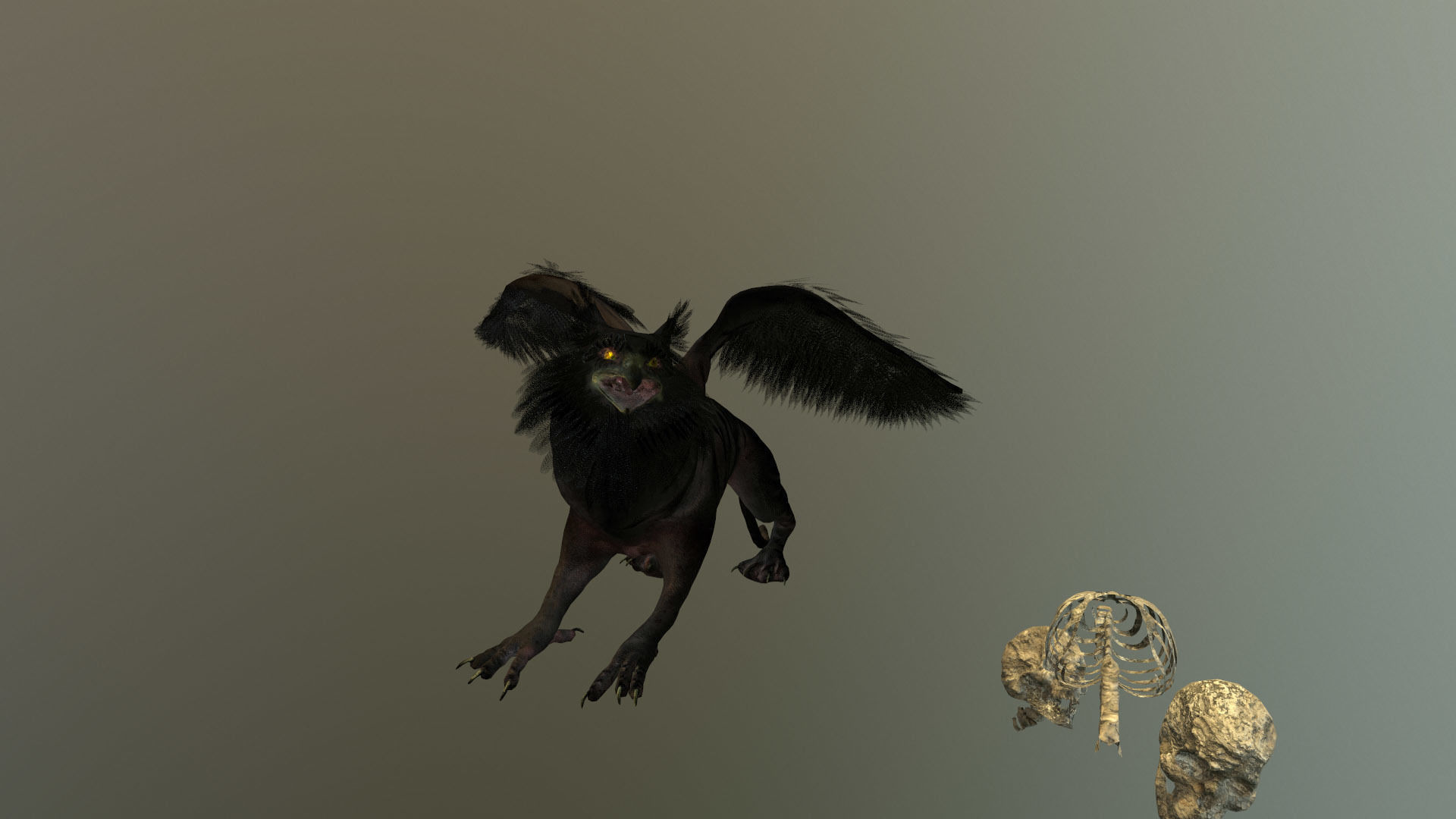 Anicent Griffin Low-poly 3D model_10