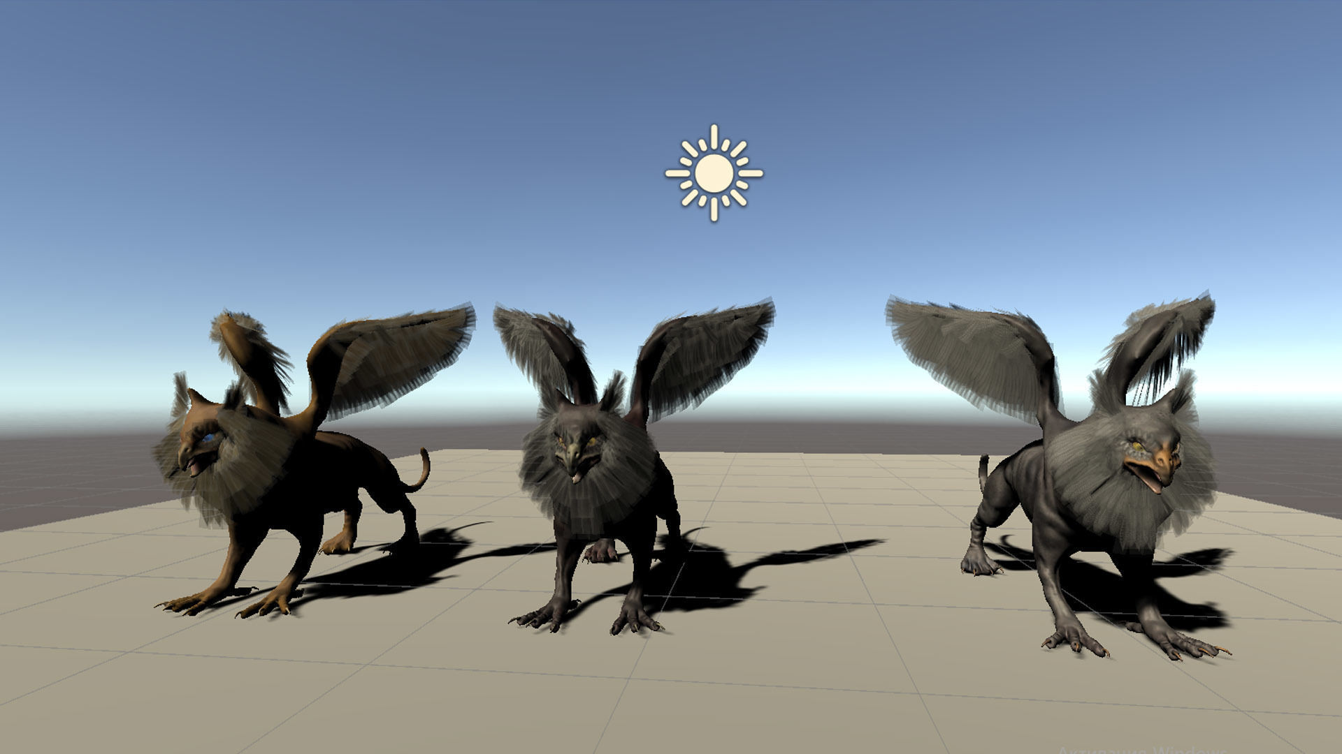 Anicent Griffin Low-poly 3D model_8