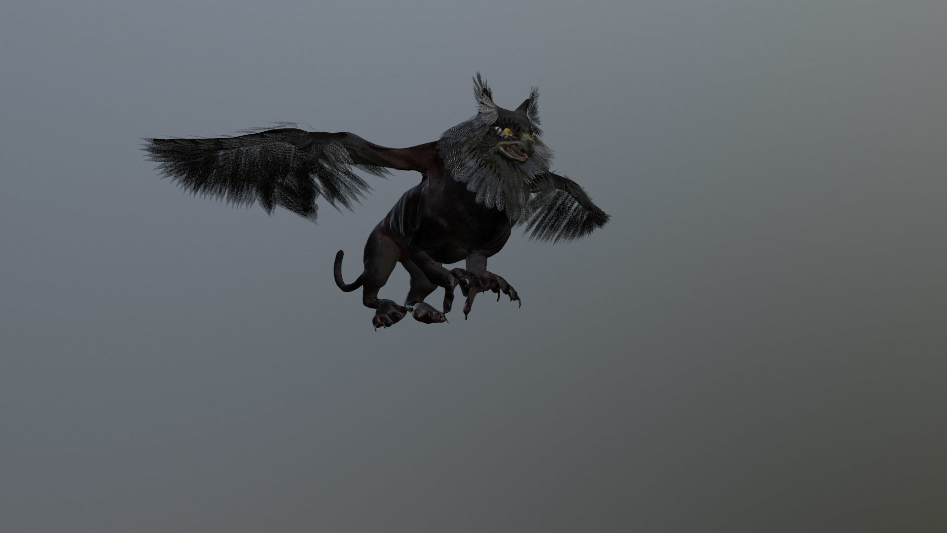 Anicent Griffin Low-poly 3D model_6