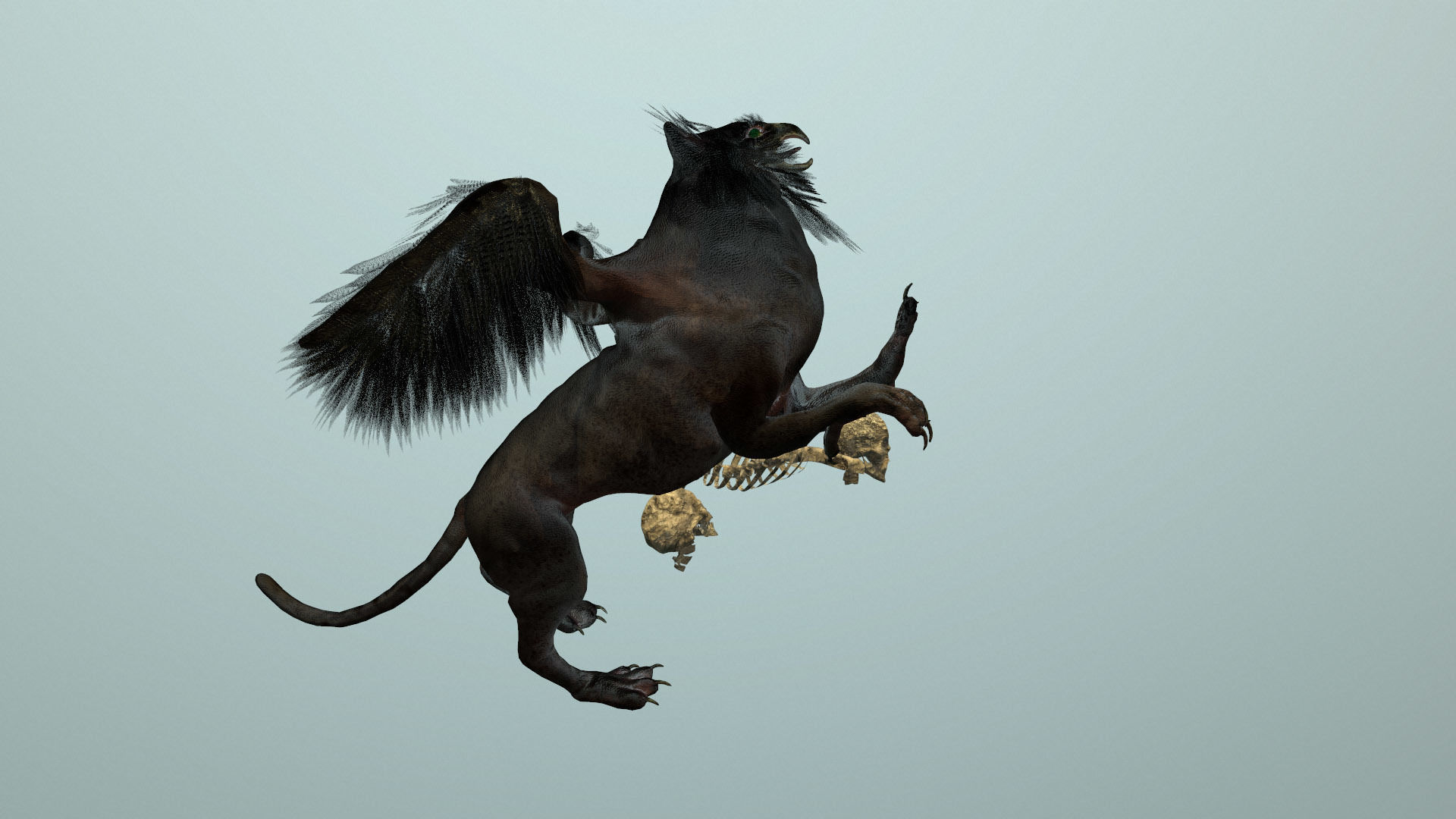 Anicent Griffin Low-poly 3D model_9