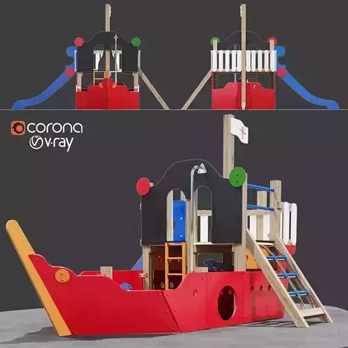 Childrens playground Pirate ship 3D model