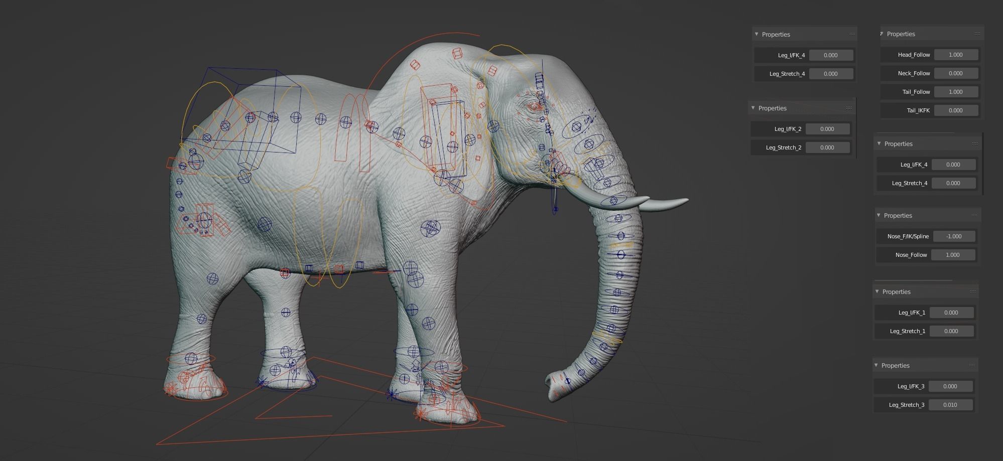 African Elephant Animated 3D model_12