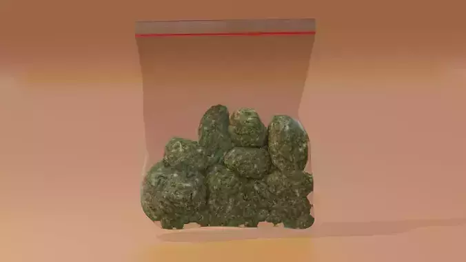 Cannabis Weed Bag 2 Low-poly 3D model