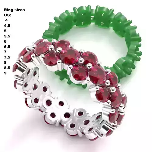 Prong-Set Cluster Diamond Eernity Ring