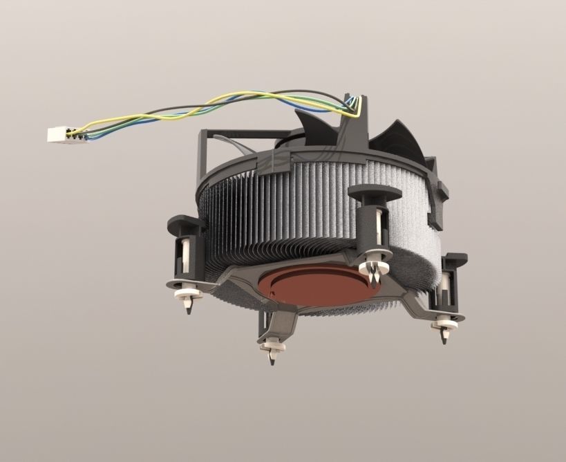 Intel Inspired Stock Computer Cooling Fan with Heatsink 3D model_6