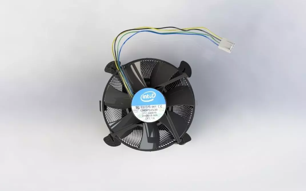Intel Inspired Stock Computer Cooling Fan with Heatsink 3D model_0