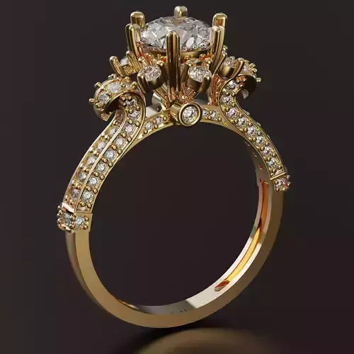 solitaire rose gold engagement ring with diamonds