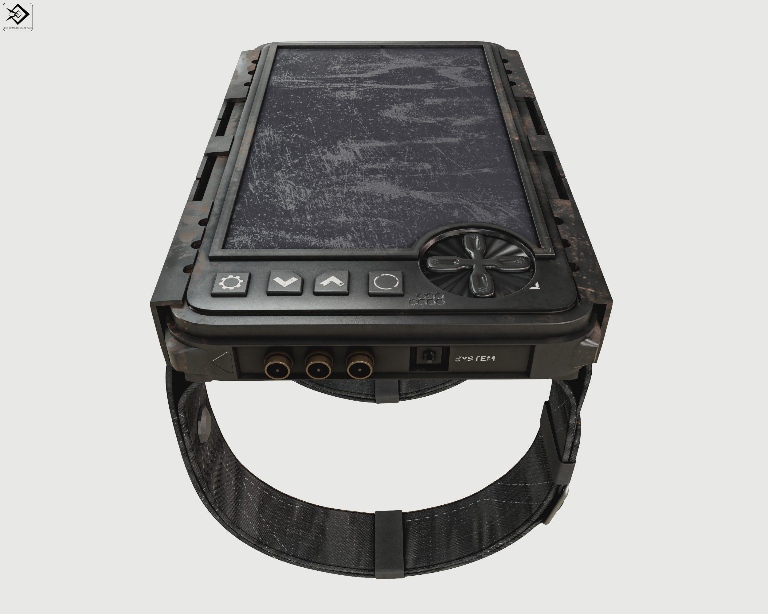 Military wrist tablet Low-poly 3D model_10