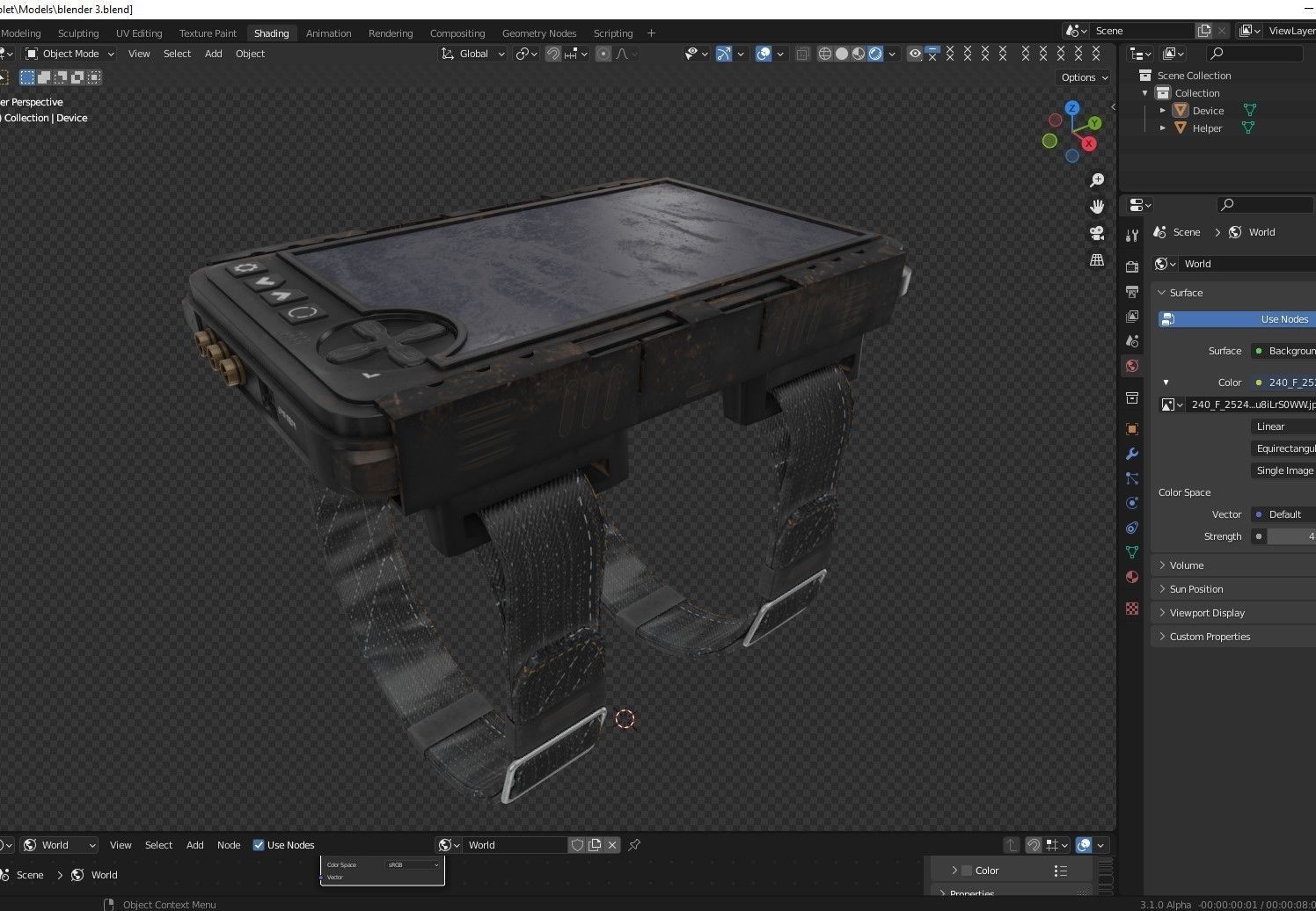 Military wrist tablet Low-poly 3D model_13