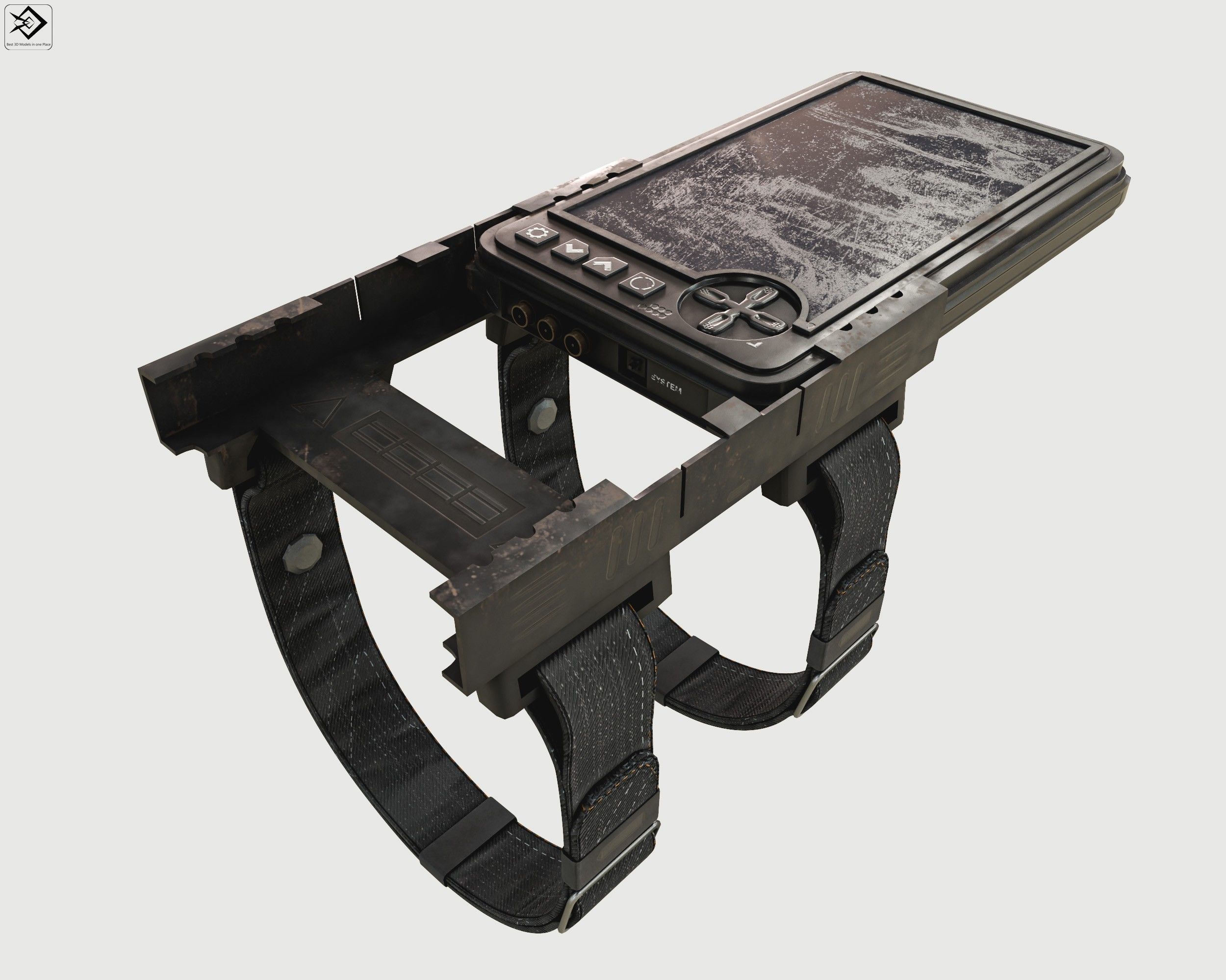Military wrist tablet Low-poly 3D model_2
