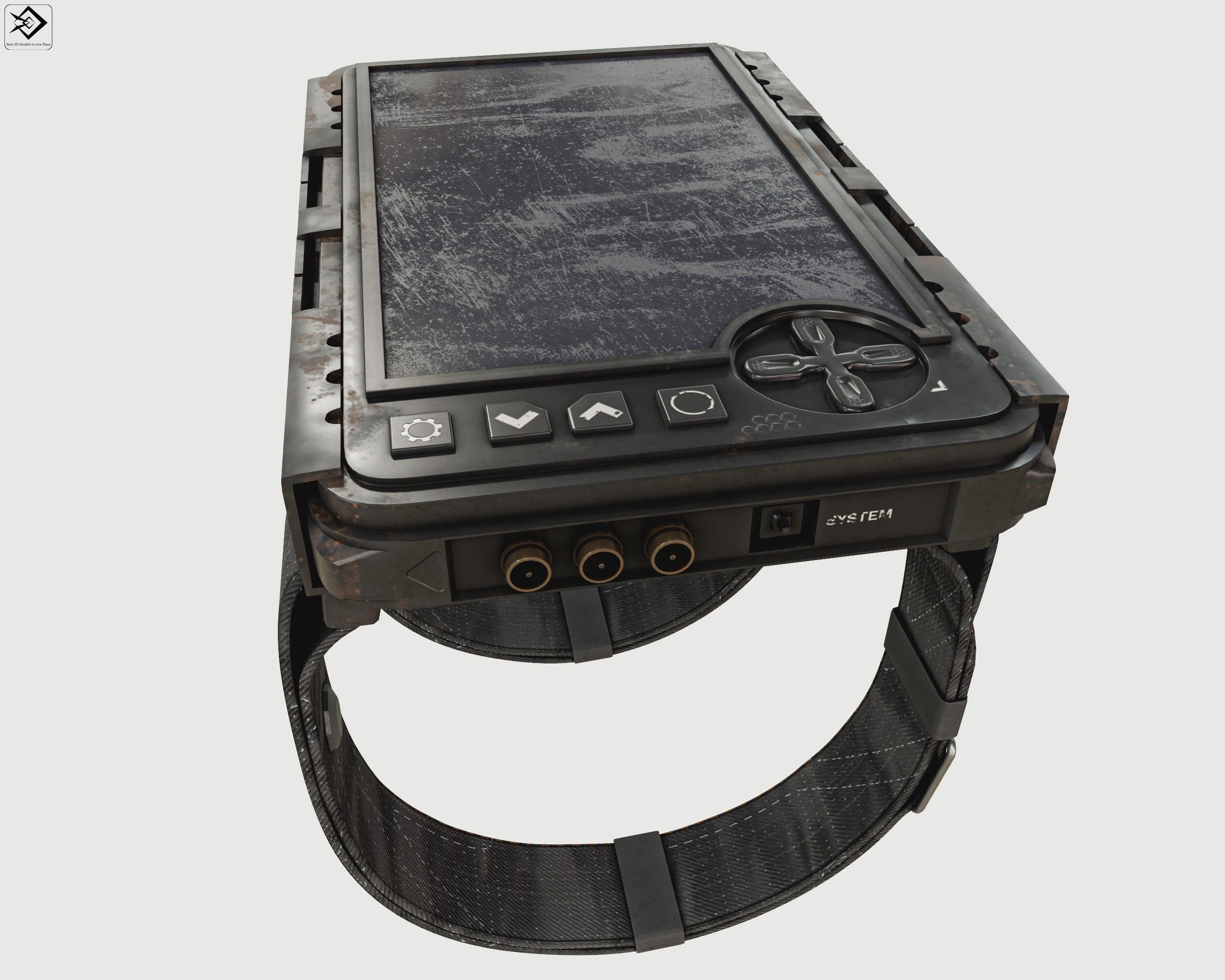 Military wrist tablet Low-poly 3D model_8