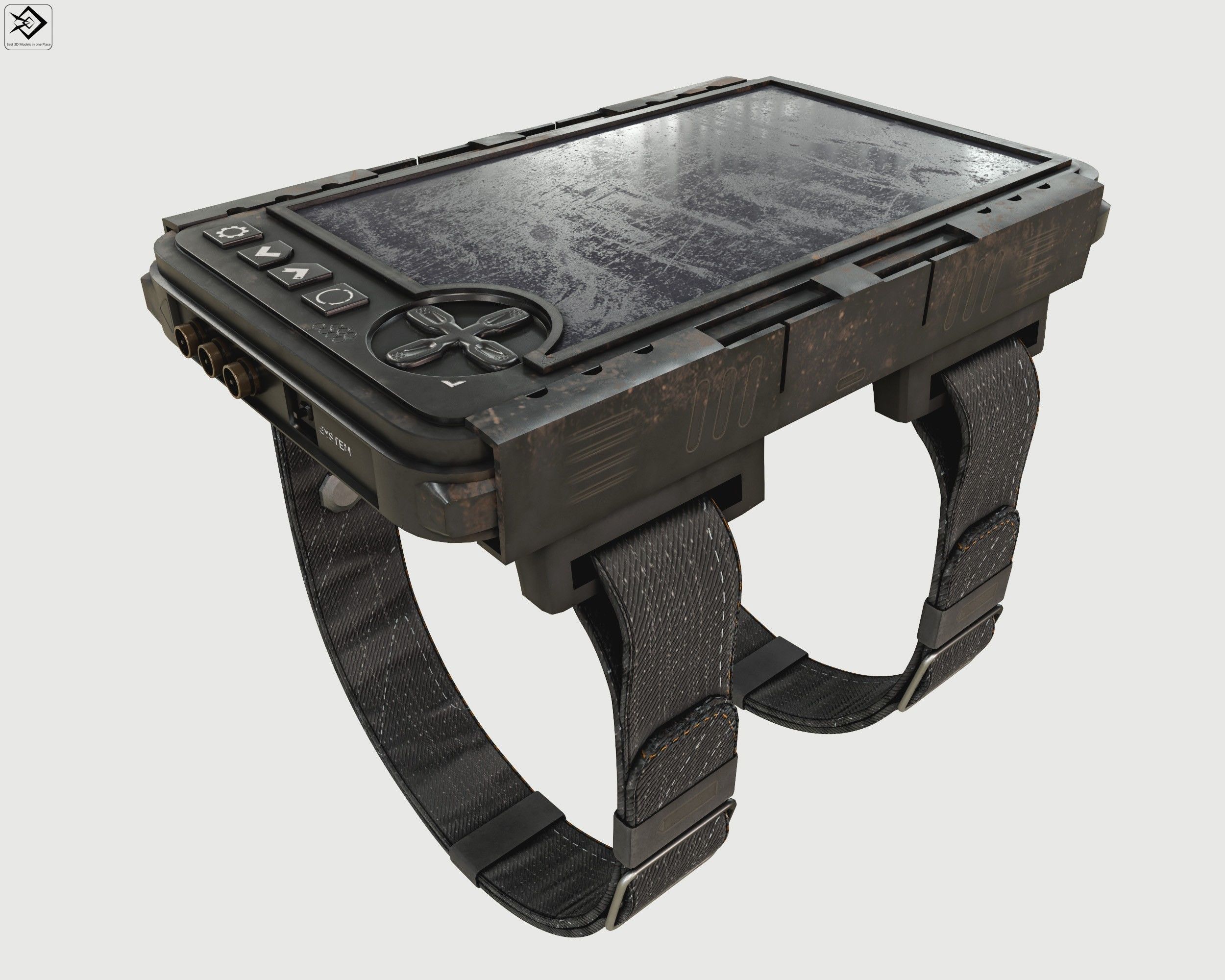 Military wrist tablet Low-poly 3D model_5