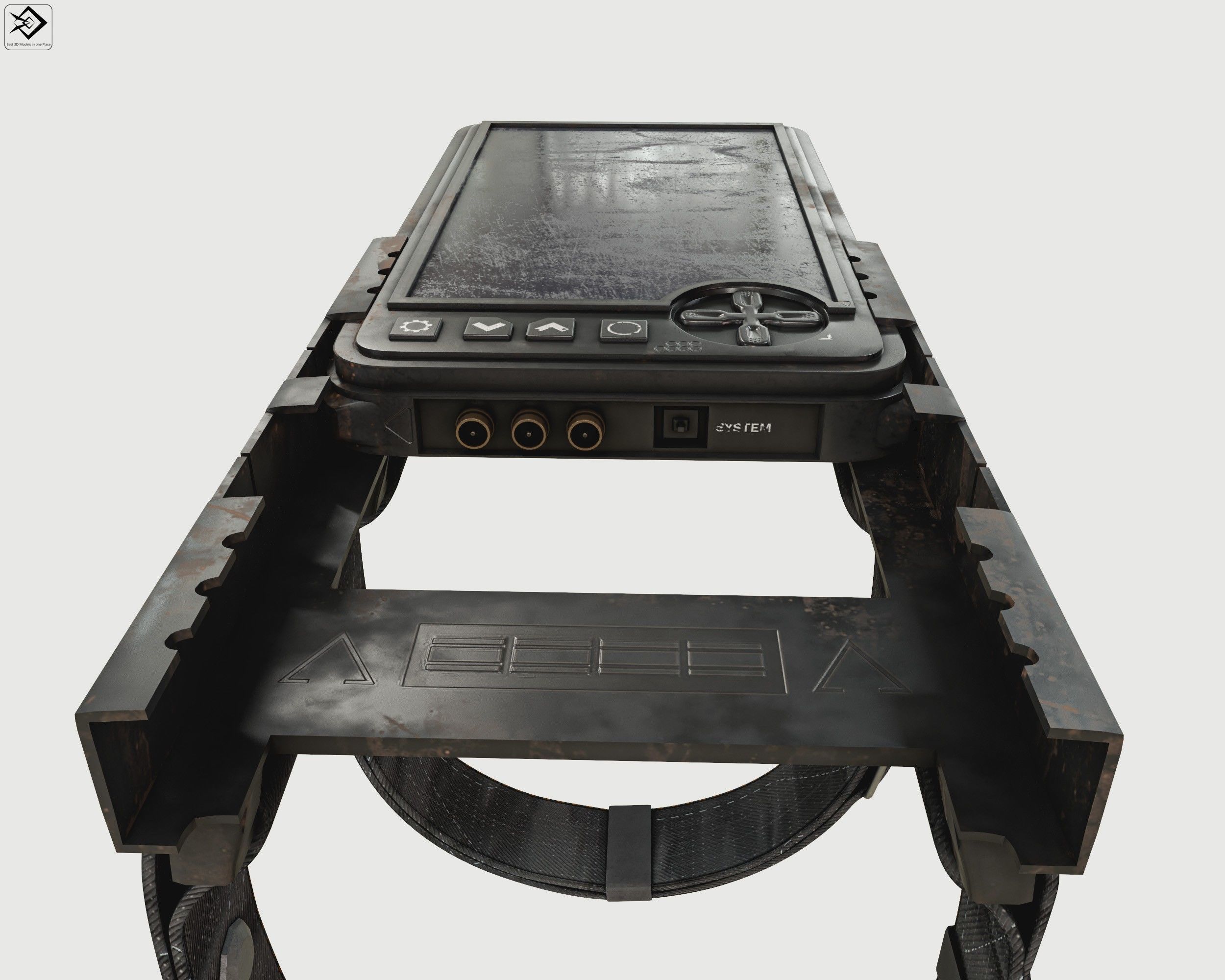 Military wrist tablet Low-poly 3D model_3