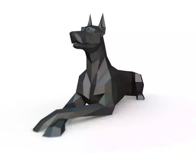 doberman lying down  3D print model