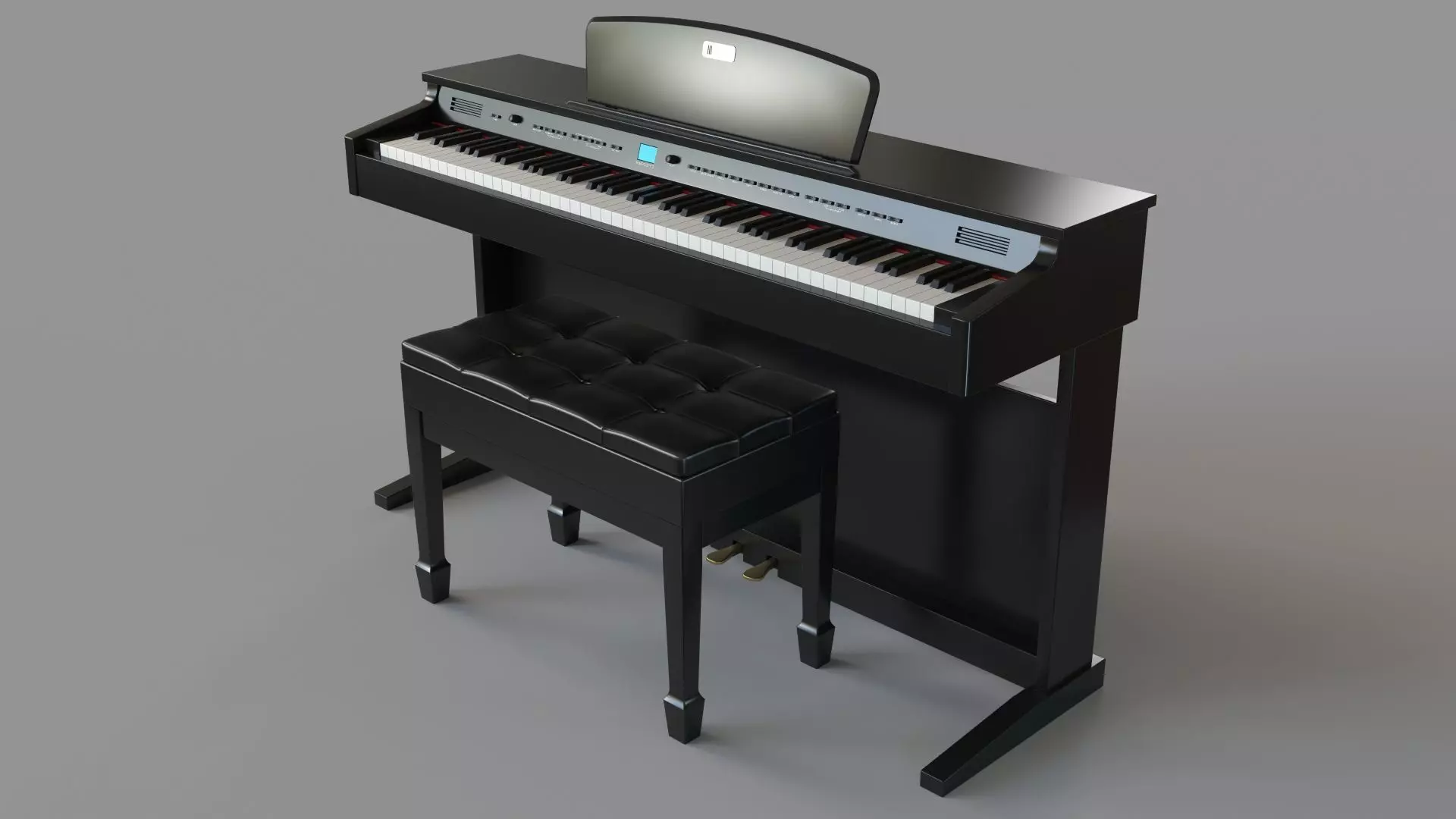 Williams Rhapsody 2 88-Key Console Digital Piano Walnut 3D model_0