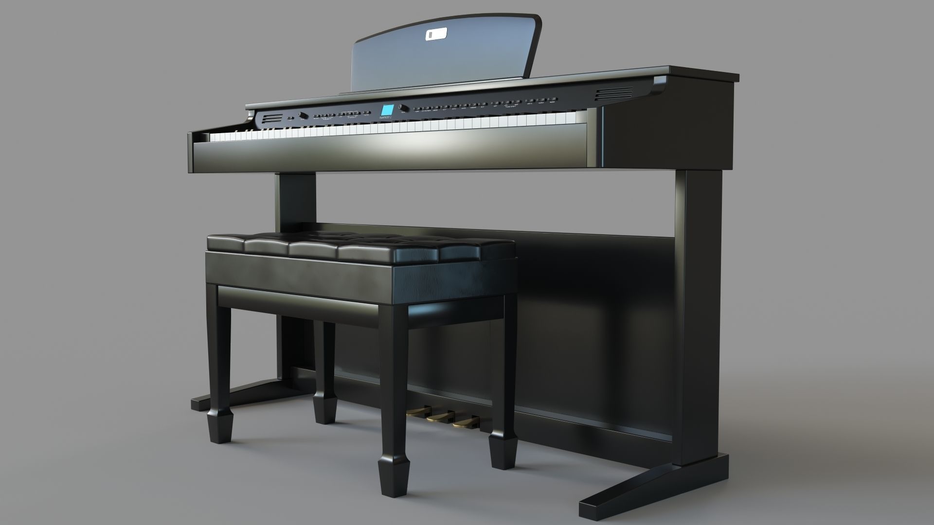 Williams Rhapsody 2 88-Key Console Digital Piano Walnut 3D model_6
