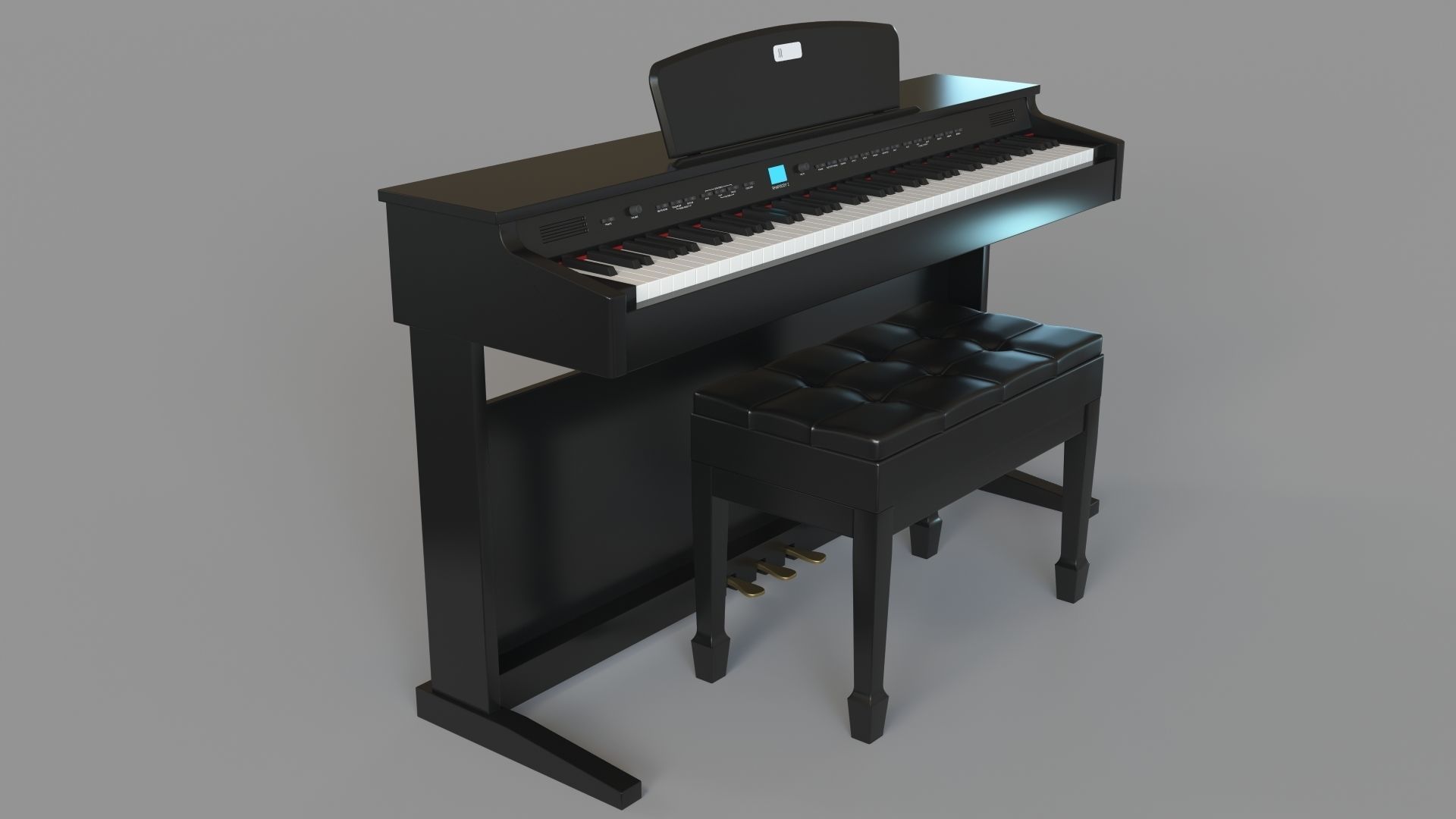 Williams Rhapsody 2 88-Key Console Digital Piano Walnut 3D model_2