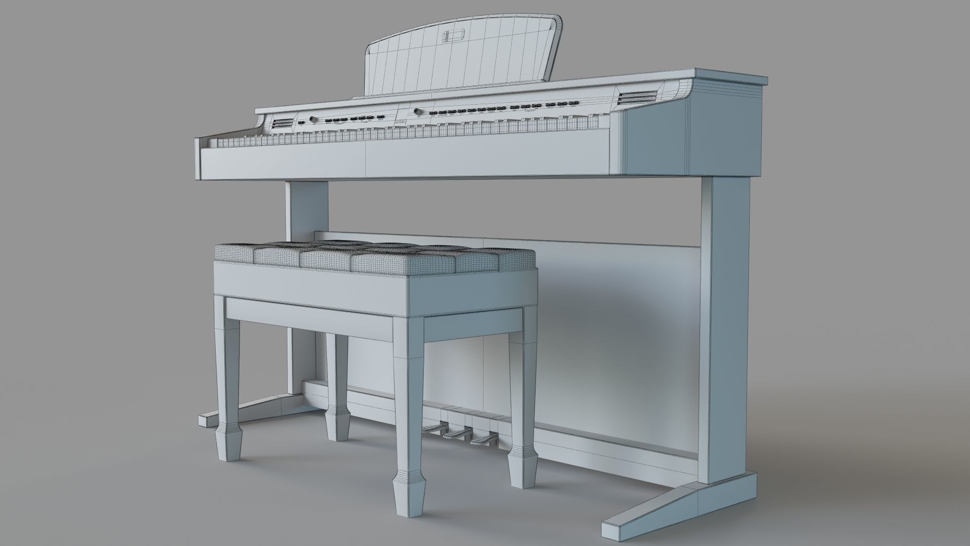 Williams Rhapsody 2 88-Key Console Digital Piano Walnut 3D model_7
