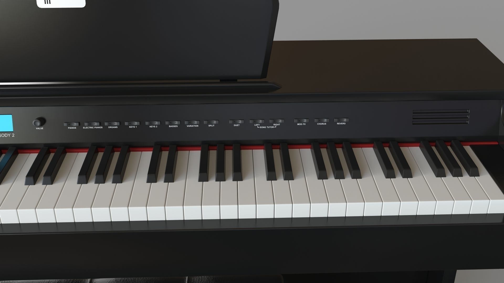 Williams Rhapsody 2 88-Key Console Digital Piano Walnut 3D model_5