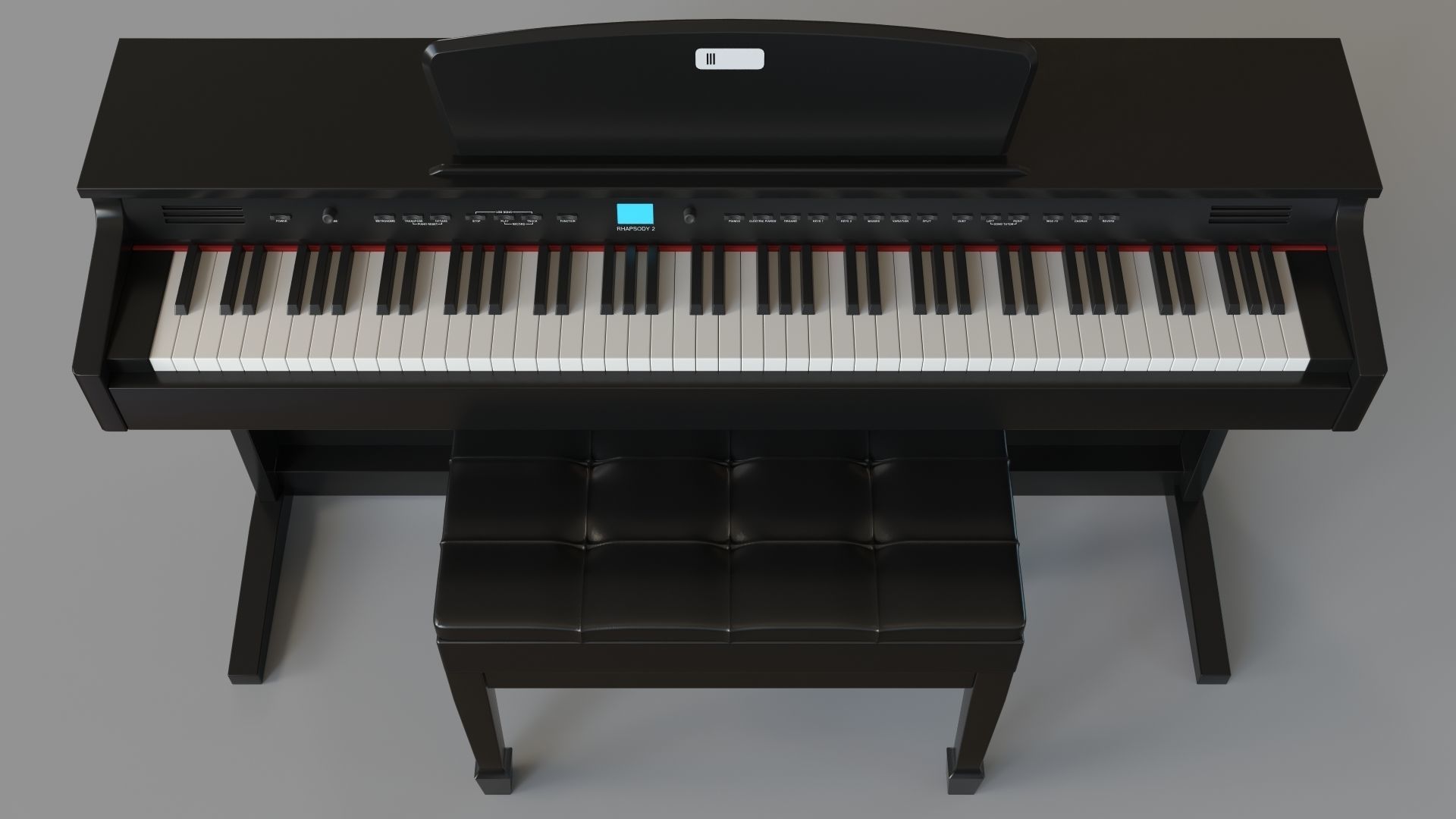 Williams Rhapsody 2 88-Key Console Digital Piano Walnut 3D model_3