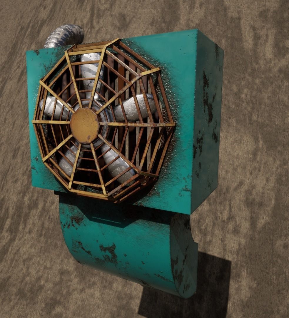 Airconditioner Low-poly 3D model_5