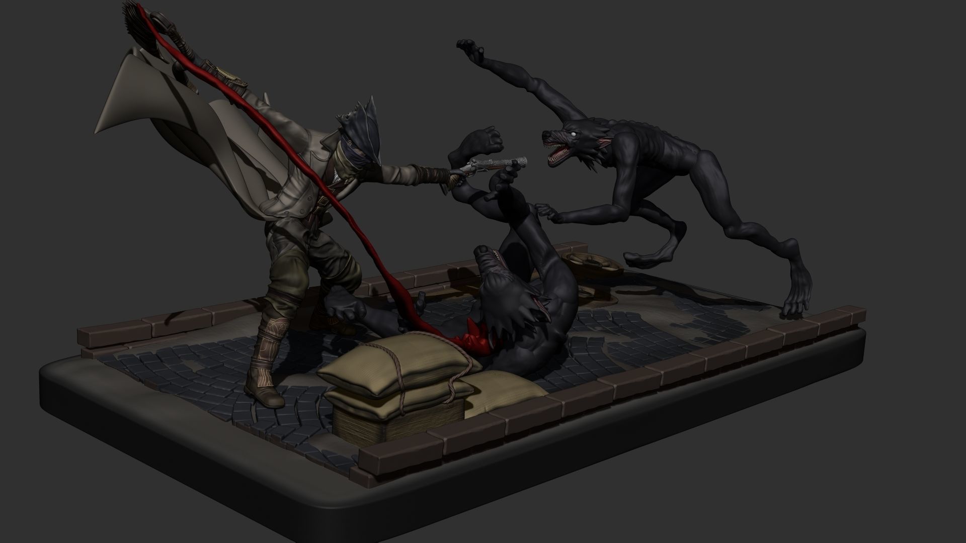 Bloodborne Diorama 3D print model_2