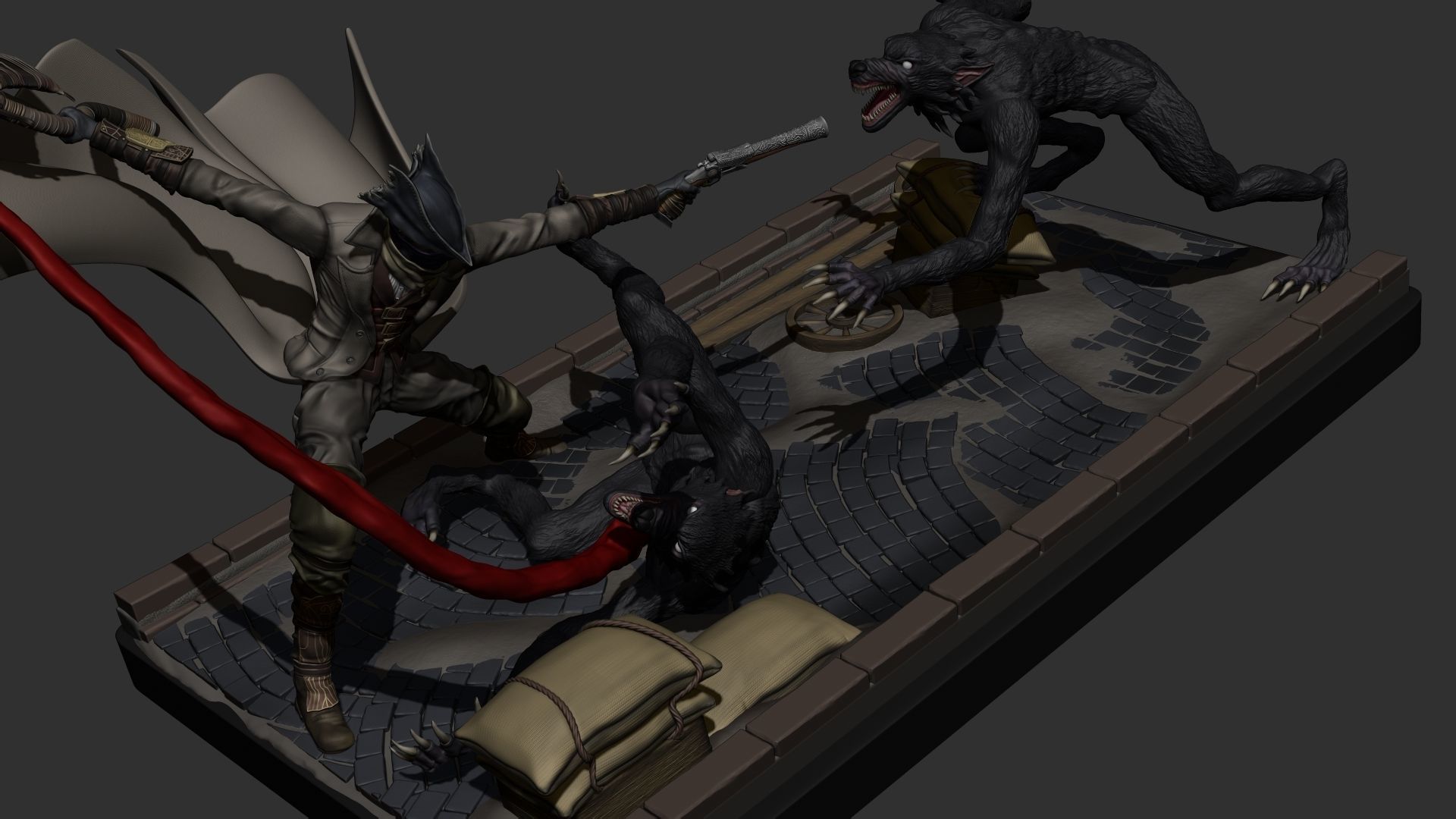 Bloodborne Diorama 3D print model_4