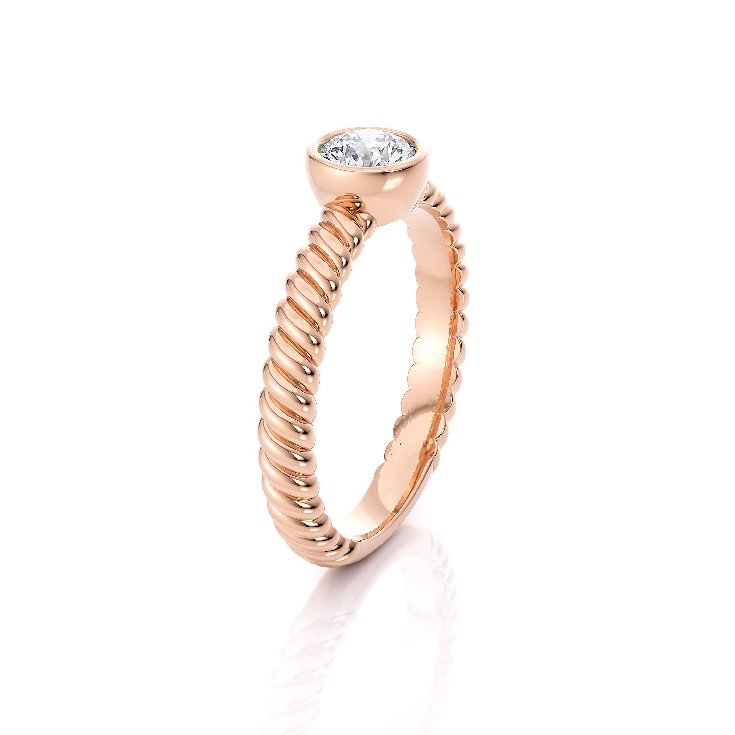 Engagement ring cable with stones printable 3d model 3D print model_3