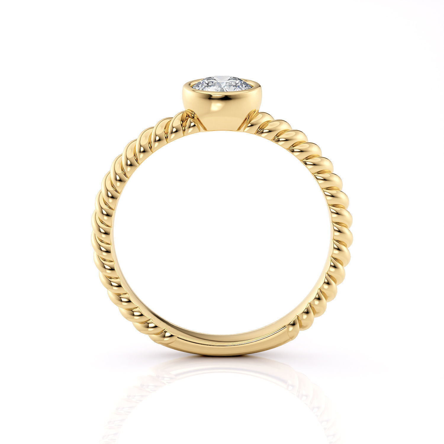 Engagement ring cable with stones printable 3d model 3D print model_10