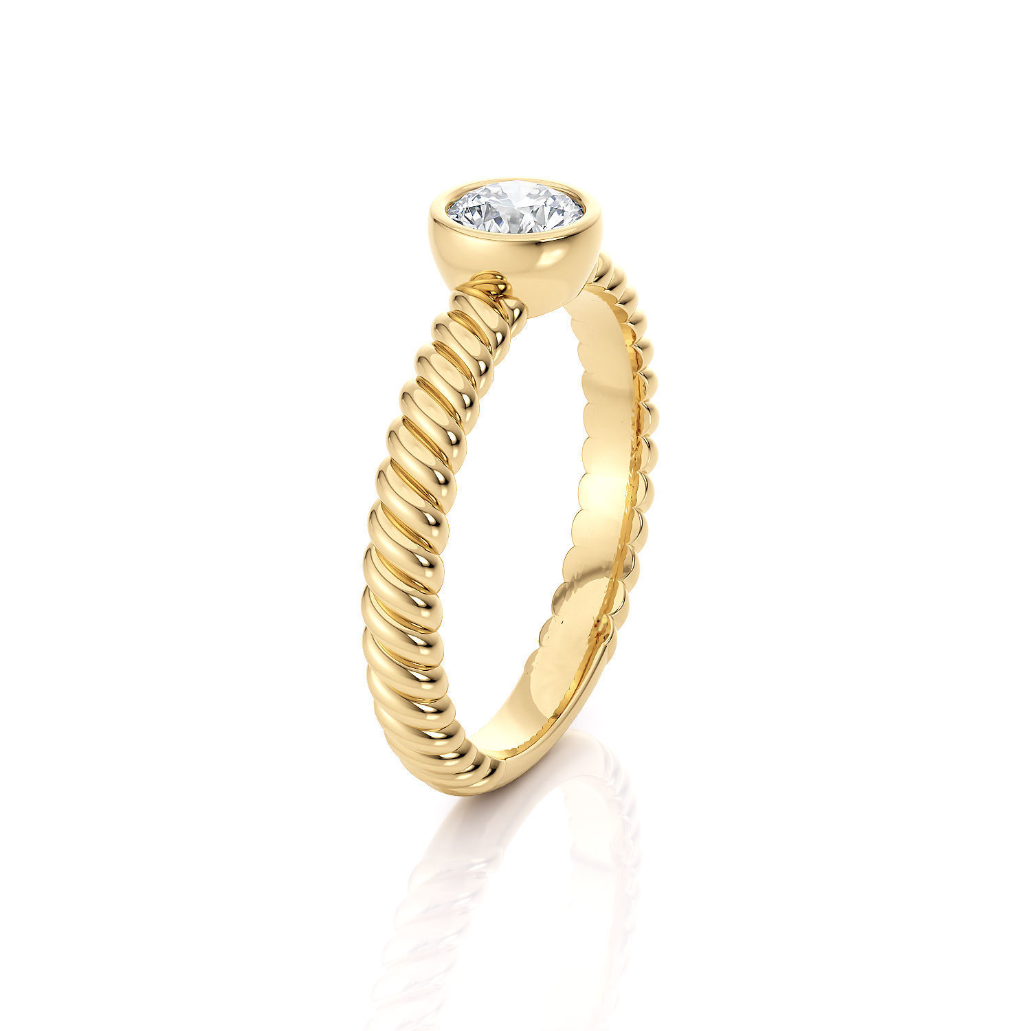 Engagement ring cable with stones printable 3d model 3D print model_9