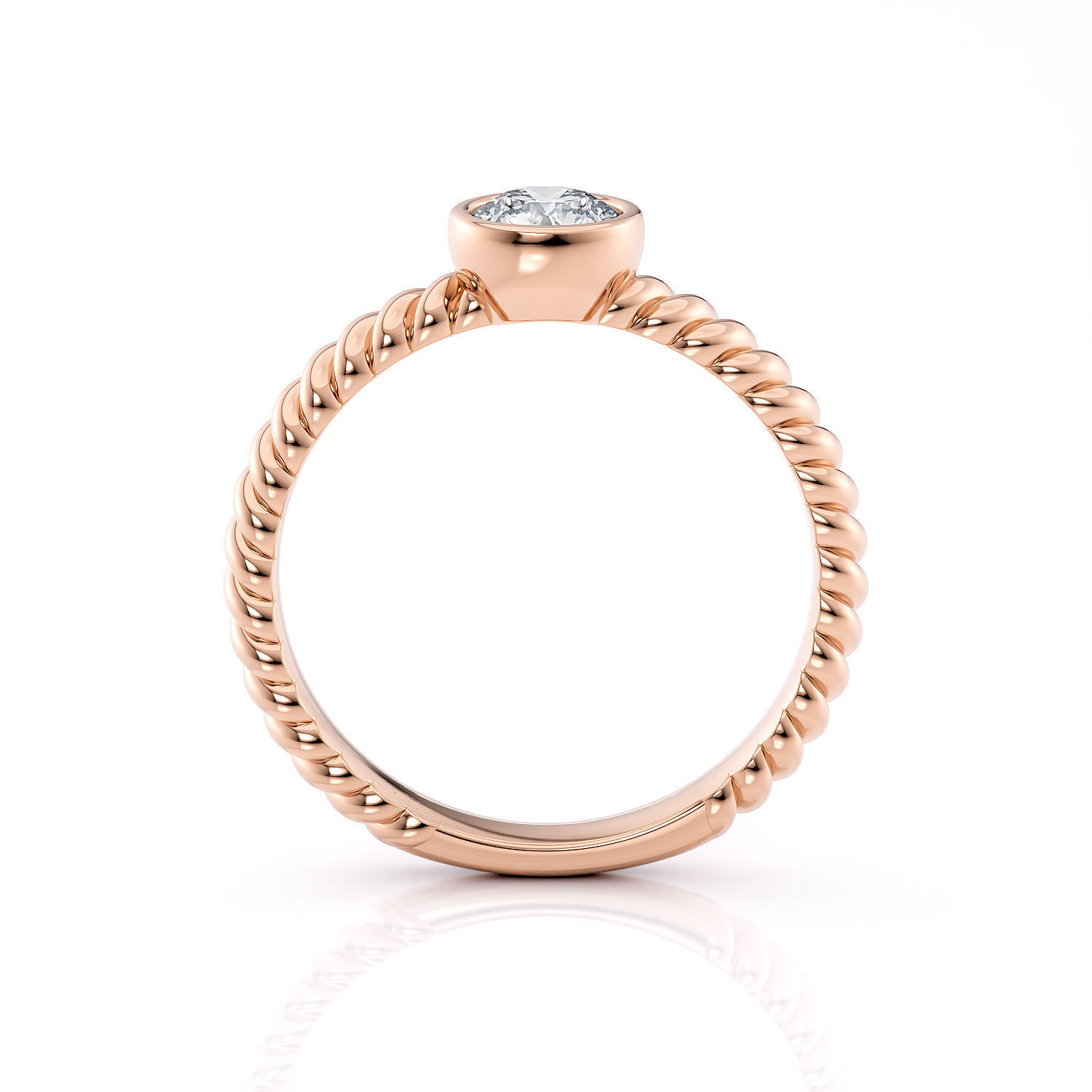 Engagement ring cable with stones printable 3d model 3D print model_4