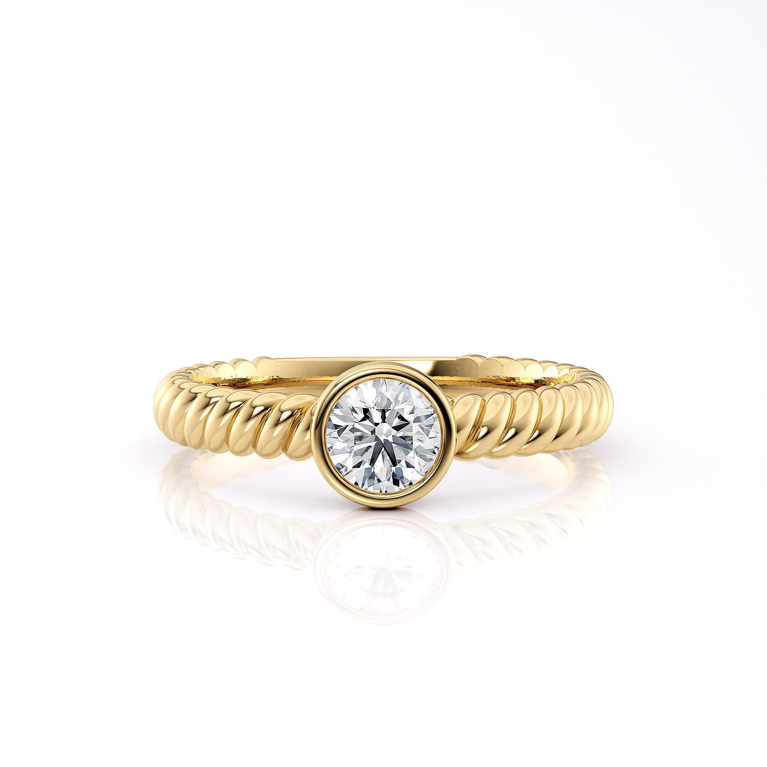 Engagement ring cable with stones printable 3d model 3D print model_8