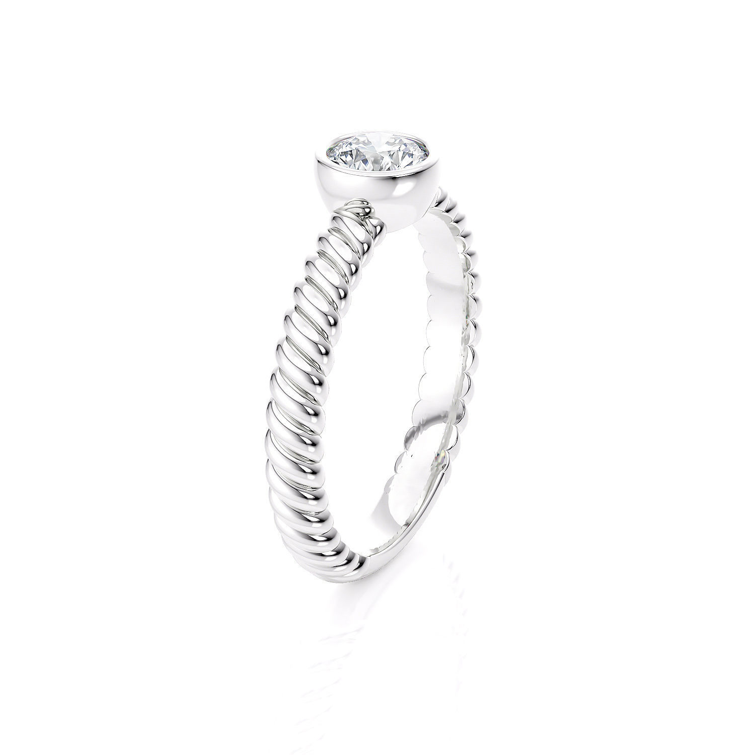 Engagement ring cable with stones printable 3d model 3D print model_6