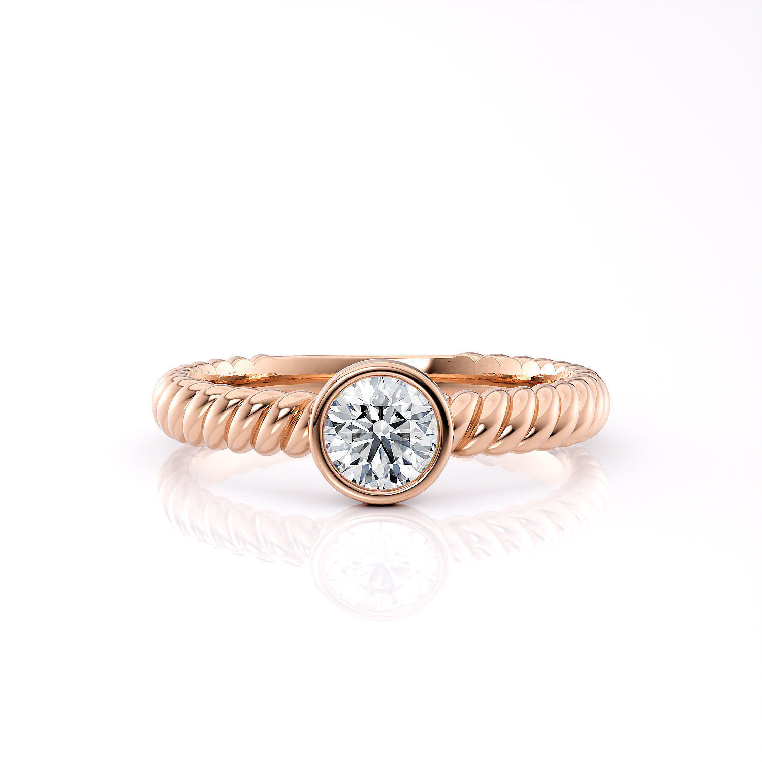 Engagement ring cable with stones printable 3d model 3D print model_2