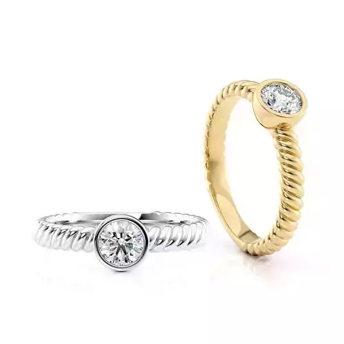 Engagement ring cable with stones printable 3d model 3D print model