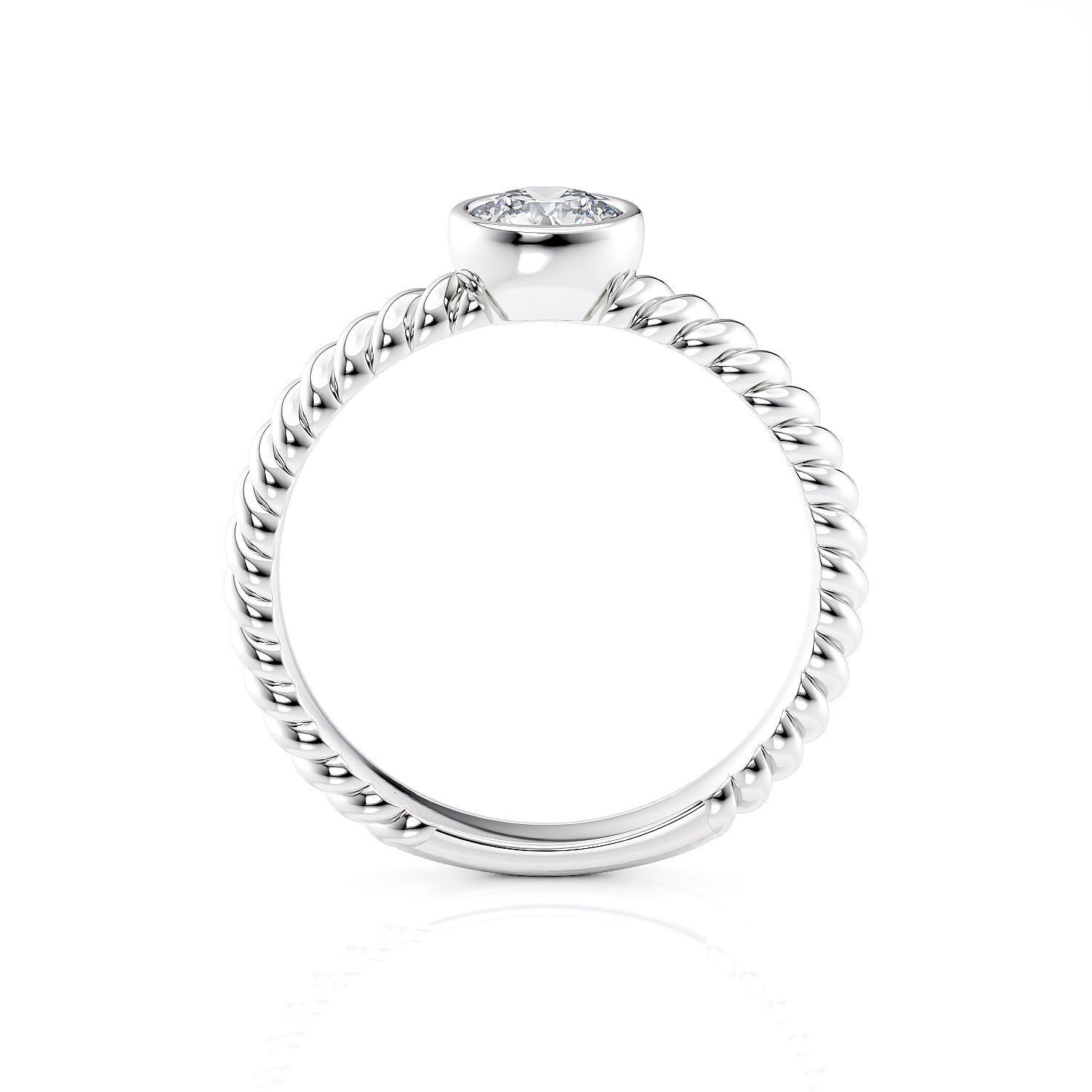 Engagement ring cable with stones printable 3d model 3D print model_7